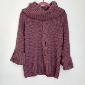 Talbot's Wool Blend Cowl Neck Mauve Sweater Sz S